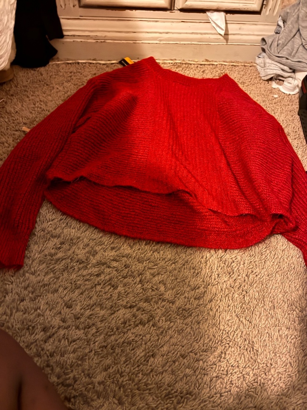 Amazon Cropped Red Sweater - Picture 2 of 2